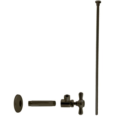 Westbrass Toilet Kit, 1/2" IPS x 3/8" OD x 20" Flat Head in Oil Rubbed Bronze D103KFHX-12